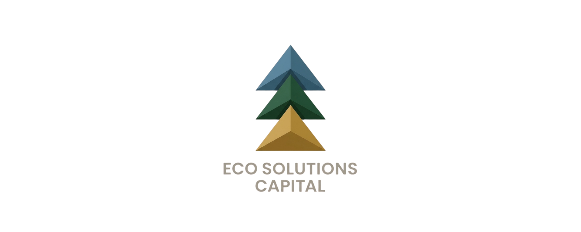 Geometric stacked triangle logo for Eco Solutions Capital